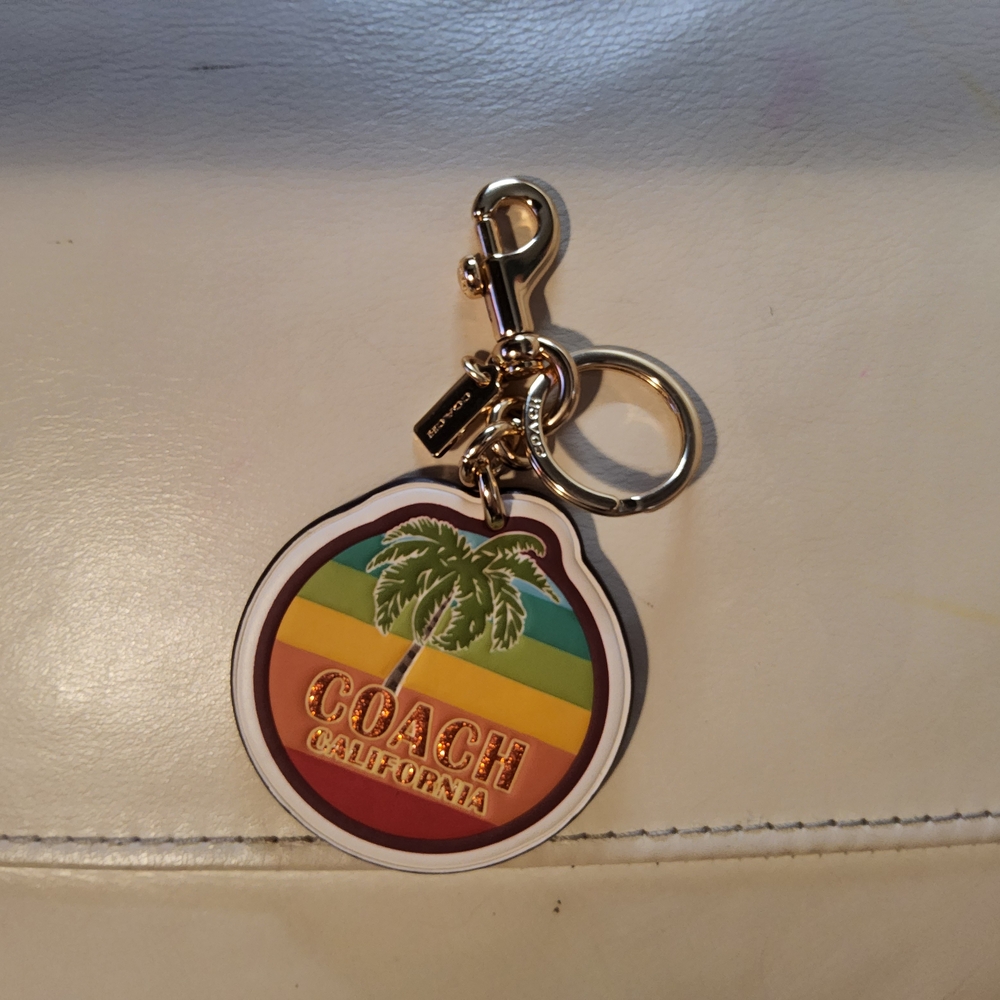 Coach Multicolor California Palm Tree Keychain